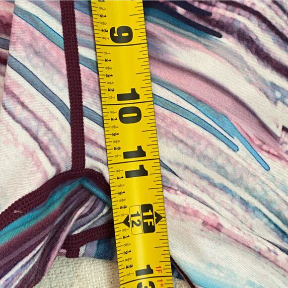 Gymshark Strada Earth full length leggings maroon teal print size Small - Picture 7 of 9